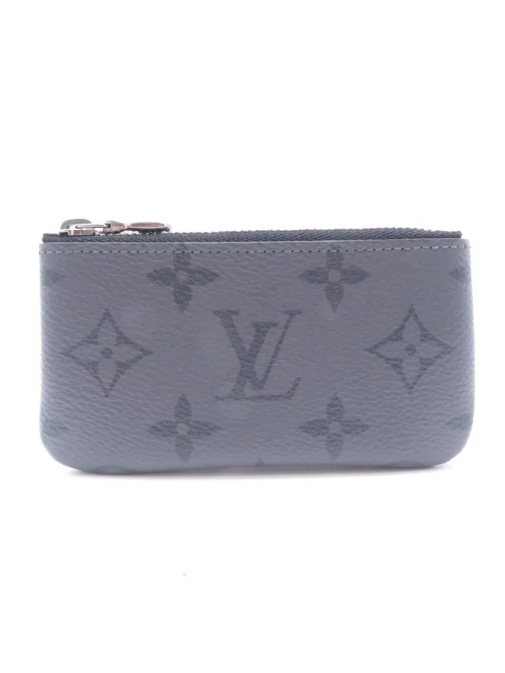 Louis Vuitton Pochette Cles Monogram Eclipse Reverse Coin Purse Gray